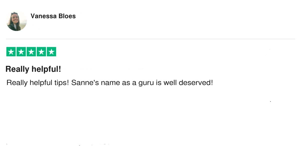 Trustpilot DeskGuru review EN - Vanessa Bloes